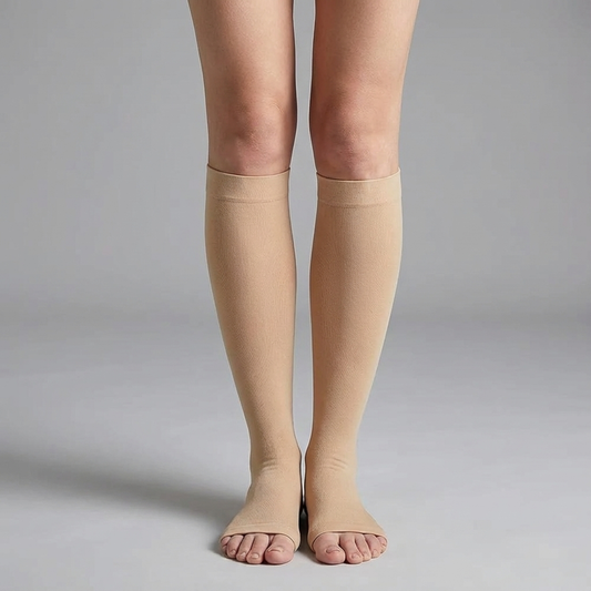 Compressiekousen - Hulp bij gezonde doorbloeding - Beige