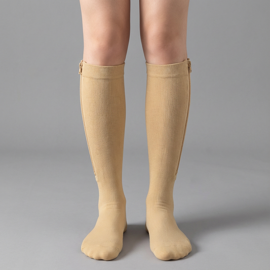 Compressiekousen - Hulp Bij Spataderen & Zwangerschap - Beige