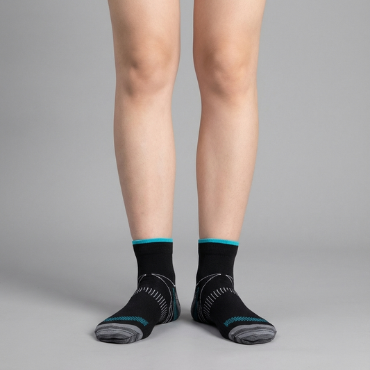 Compressiesokken - Verlicht Hallux Valgus & Artrose - Blauw/Zwart