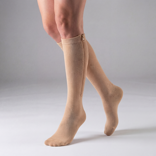 Compressiekousen - Hulp Bij Spataderen & Zwangerschap - Beige