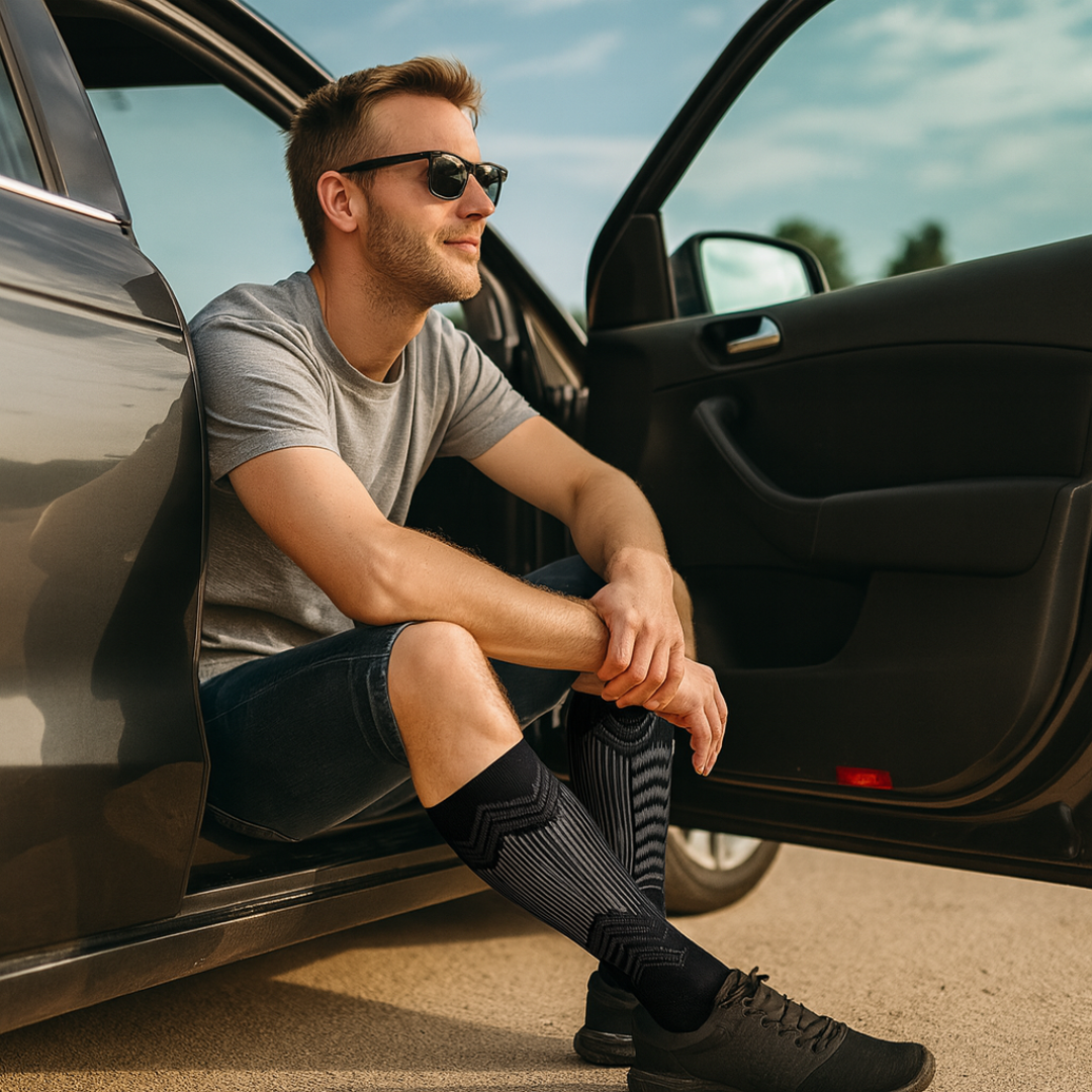 Vliegen of lange autoritten? Waarom compressiesokken onmisbaar zijn op reis