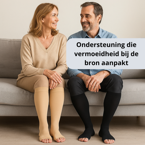 Compressie kousen voor betere doorbloeding, Steunkousen tegen zware benen, Comfortabele compressie sokken, Open teen compressiekousen, Compressie kousen tegen vermoeide benen, Spatader kousen met ondersteuning, Compressiekousen voor dagelijkse steun, Steunkousen voor werk en reizen, Compressiekousen voor zwelling in de enkels, Comfort compressiekousen voor dames, Compressiekousen voor heren, Kousen voor betere bloedcirculatie, Steunkousen bij langdurig staan, Compressiekousen voor tijdens zwangerschap, Open