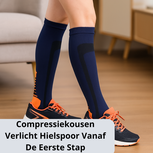 Compressiekousen - Verlicht Hielspoor & Vermoeide Benen - Licht Blauw