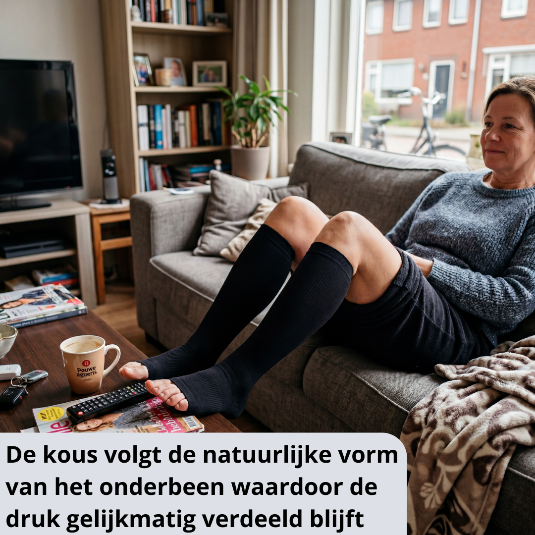 compressiekousen, steunkousen, compressiesokken, medische compressiekousen, open teen compressiekousen, steunkousen dames, compressiekousen tegen vermoeide benen, bloedcirculatie kousen, therapeutische steunkousen, compressiesokken dames